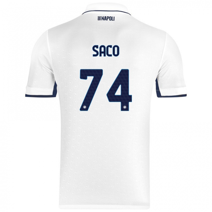 Herren Coli Saco #74 Weiß Königsblau Auswärtstrikot Trikot 2024/25 T-Shirt