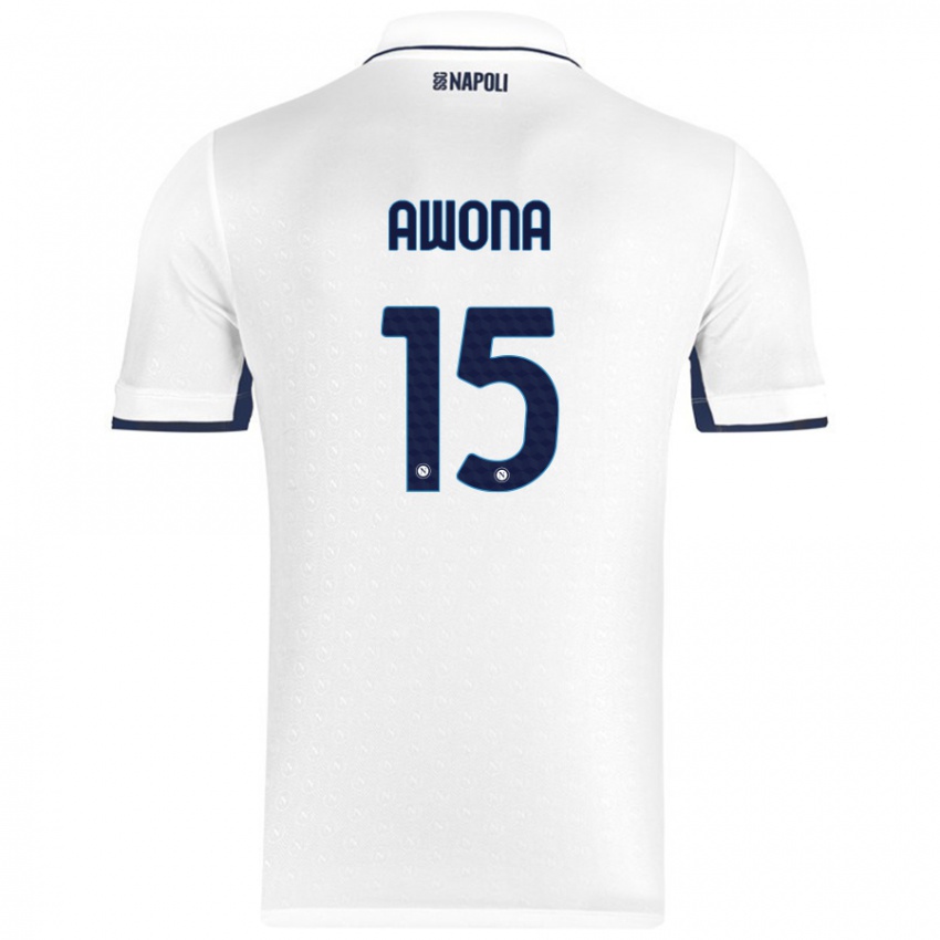 Herren Aurelle Awona #15 Weiß Königsblau Auswärtstrikot Trikot 2024/25 T-Shirt