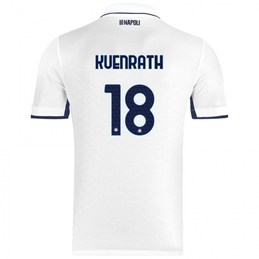 Herren Melanie Kuenrath #18 Weiß Königsblau Auswärtstrikot Trikot 2024/25 T-Shirt