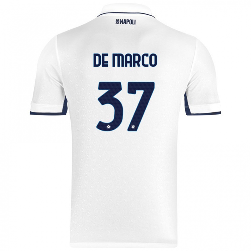 Herren Francesco De Marco #37 Weiß Königsblau Auswärtstrikot Trikot 2024/25 T-Shirt