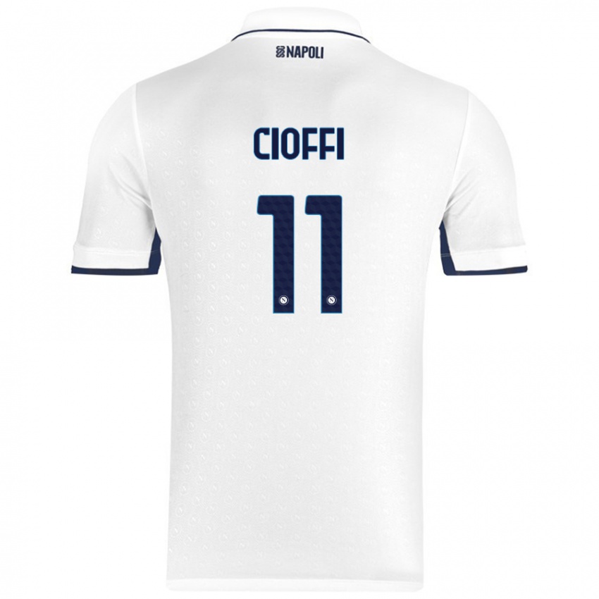 Herren Antonio Cioffi #11 Weiß Königsblau Auswärtstrikot Trikot 2024/25 T-Shirt