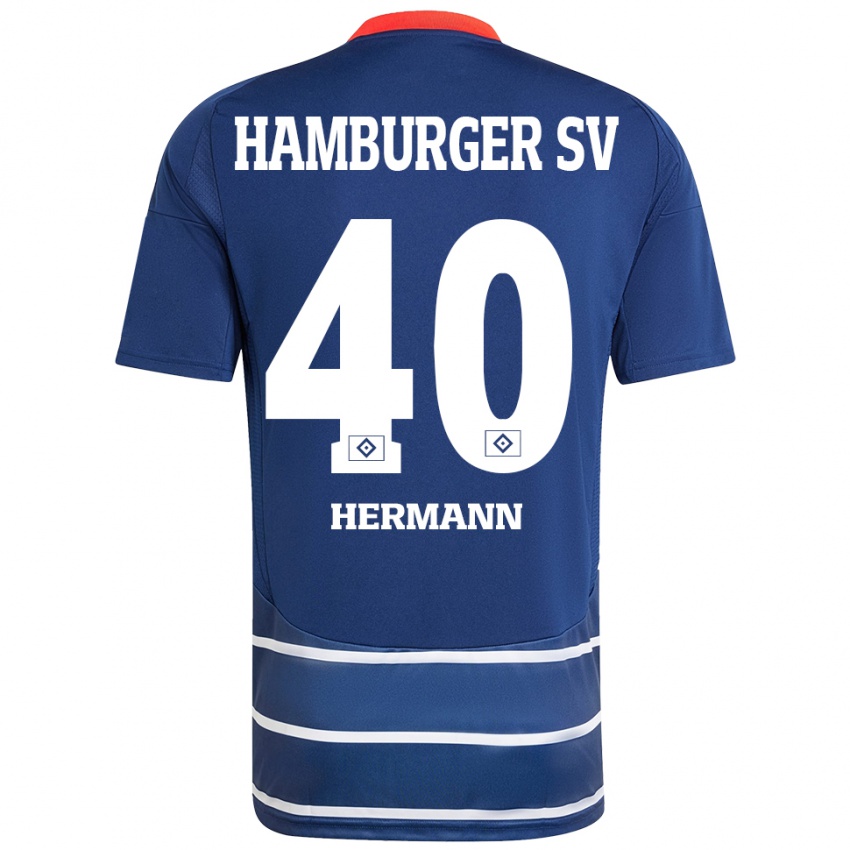 Herren Hannes Hermann #40 Dunkelblau Auswärtstrikot Trikot 2024/25 T-Shirt