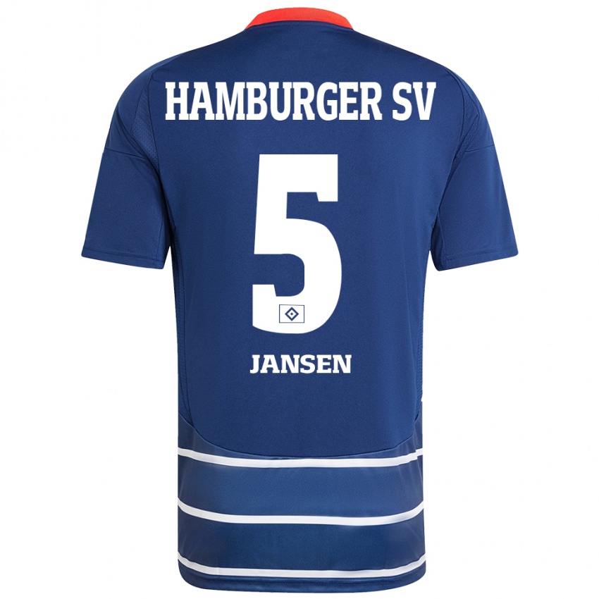 Herren Marcell Jansen #5 Dunkelblau Auswärtstrikot Trikot 2024/25 T-Shirt