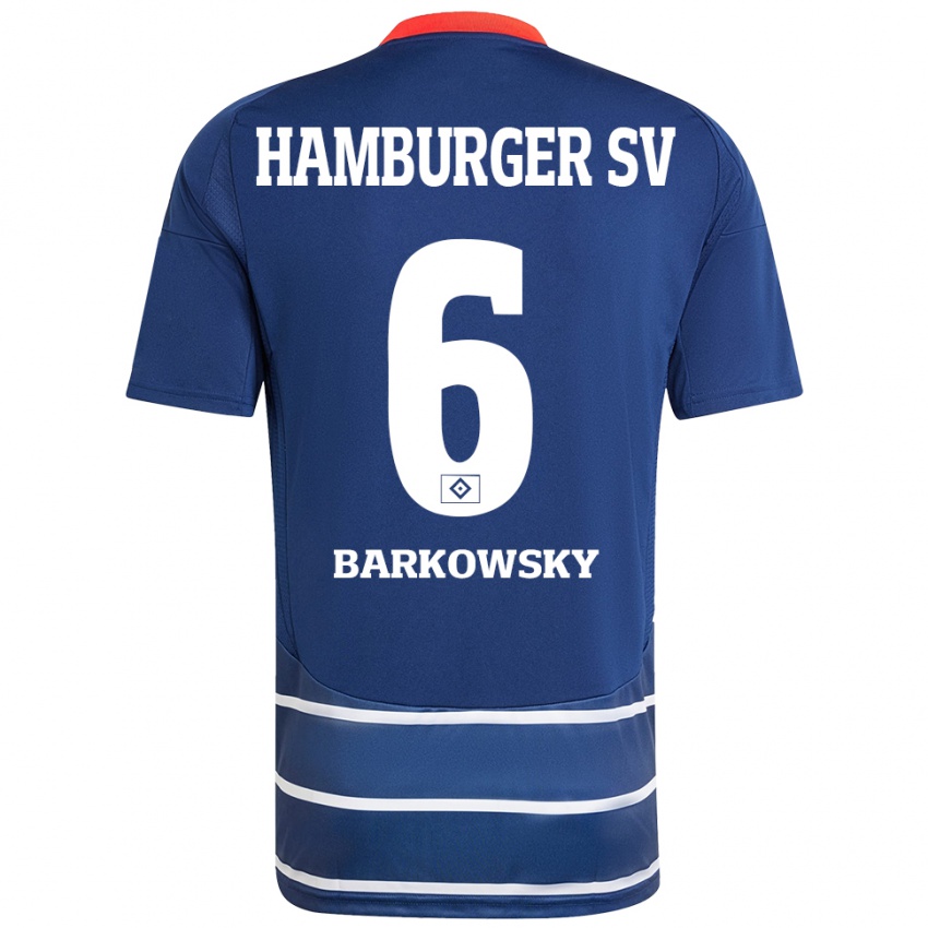 Herren Finn Barkowsky #6 Dunkelblau Auswärtstrikot Trikot 2024/25 T-Shirt