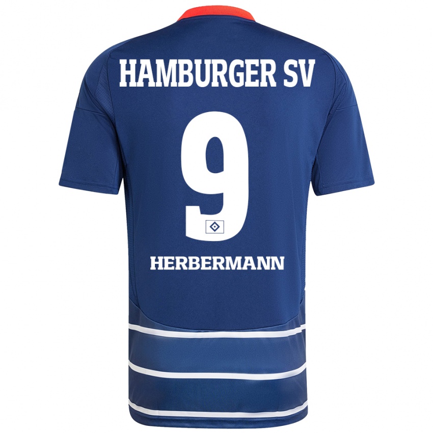 Herren Kevin Herbermann #9 Dunkelblau Auswärtstrikot Trikot 2024/25 T-Shirt