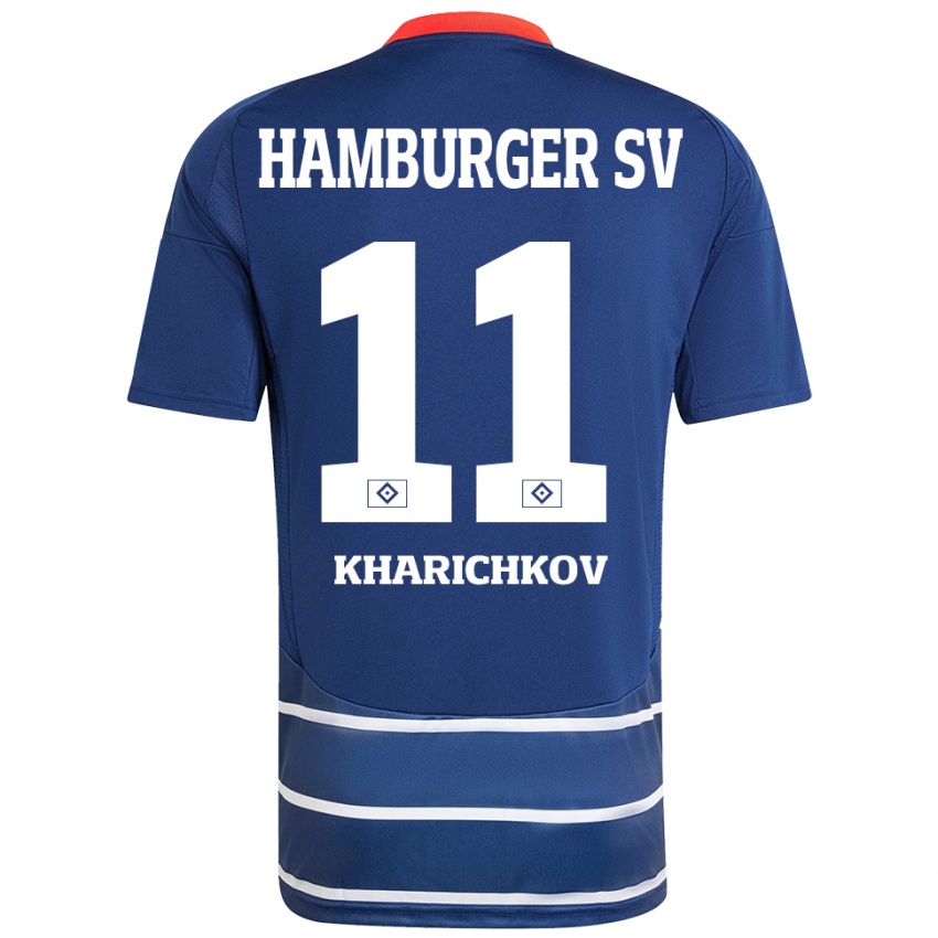 Herren Valentyn Kharichkov #11 Dunkelblau Auswärtstrikot Trikot 2024/25 T-Shirt