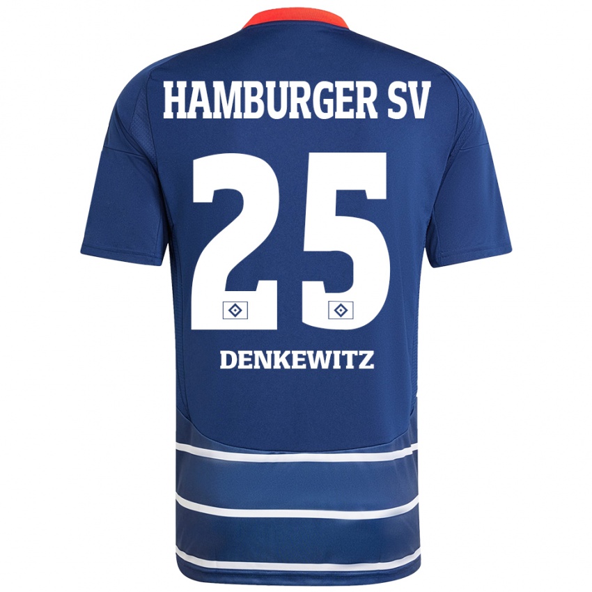 Herren Nick Denkewitz #25 Dunkelblau Auswärtstrikot Trikot 2024/25 T-Shirt