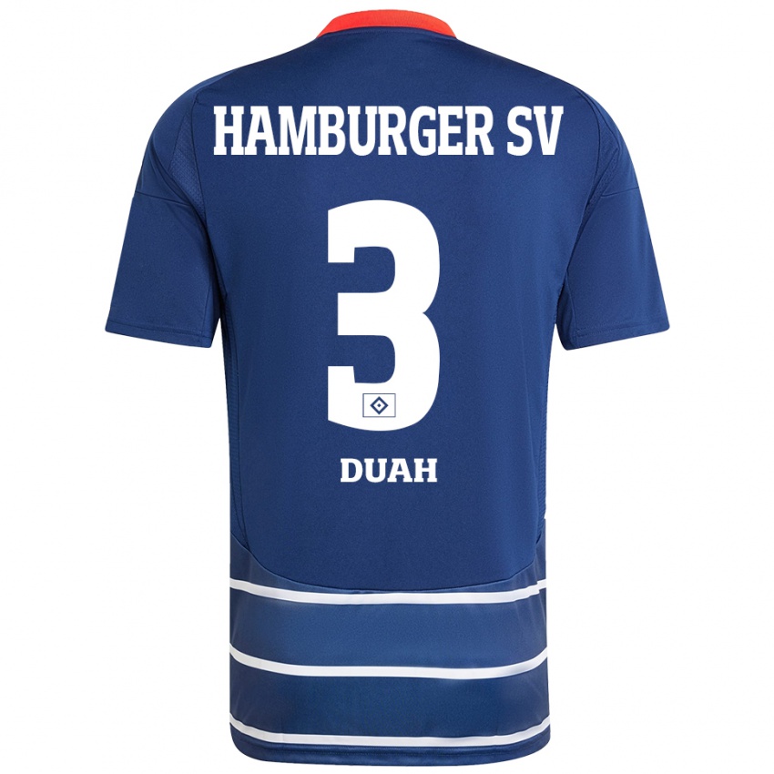 Herren Dennis Duah #3 Dunkelblau Auswärtstrikot Trikot 2024/25 T-Shirt