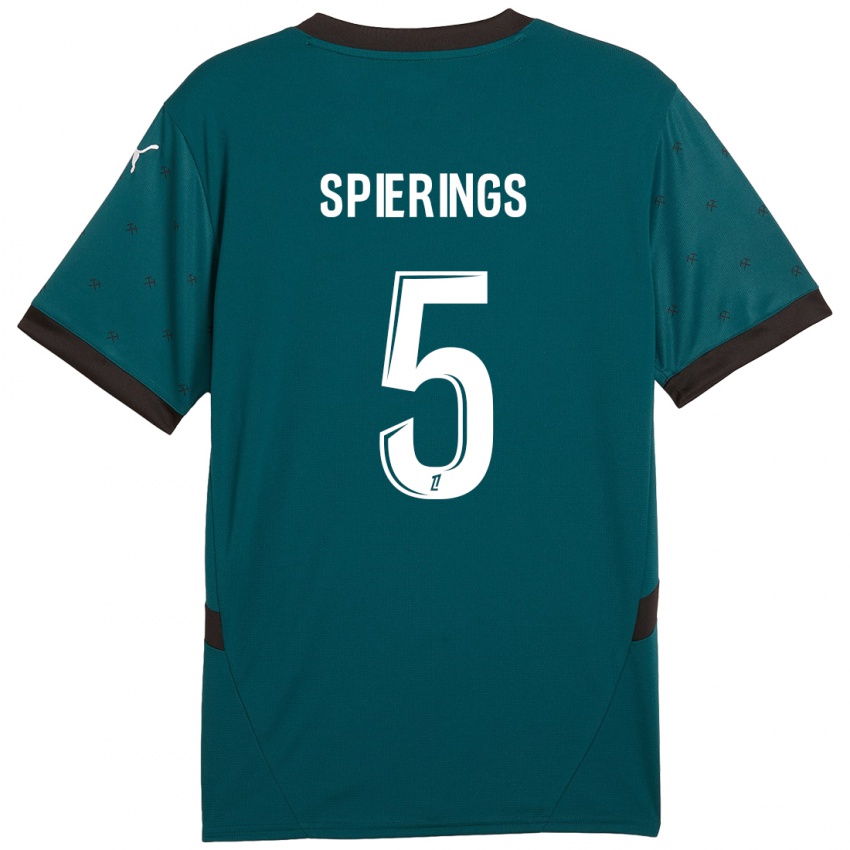 Herren Stijn Spierings #5 Dunkelgrün Auswärtstrikot Trikot 2024/25 T-Shirt