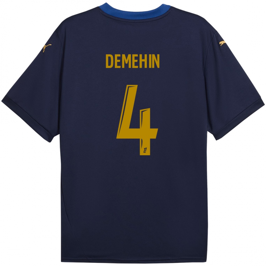 Herren Blessing Demehin #4 Marineblau Gold Auswärtstrikot Trikot 2024/25 T-Shirt