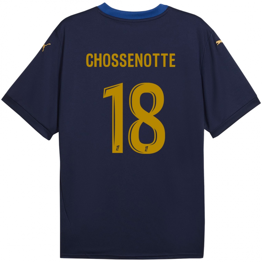 Herren Shana Chossenotte #18 Marineblau Gold Auswärtstrikot Trikot 2024/25 T-Shirt