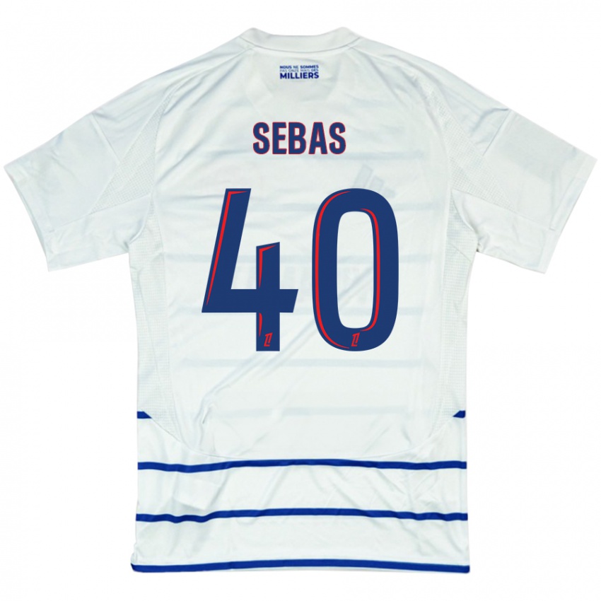 Herren Jérémy Sebas #40 Weiß Blau Auswärtstrikot Trikot 2024/25 T-Shirt