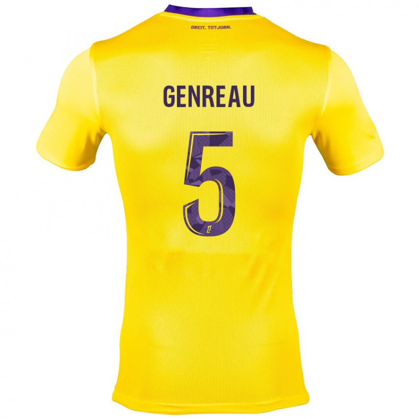 Herren Denis Genreau #5 Gelb Lila Auswärtstrikot Trikot 2024/25 T-Shirt