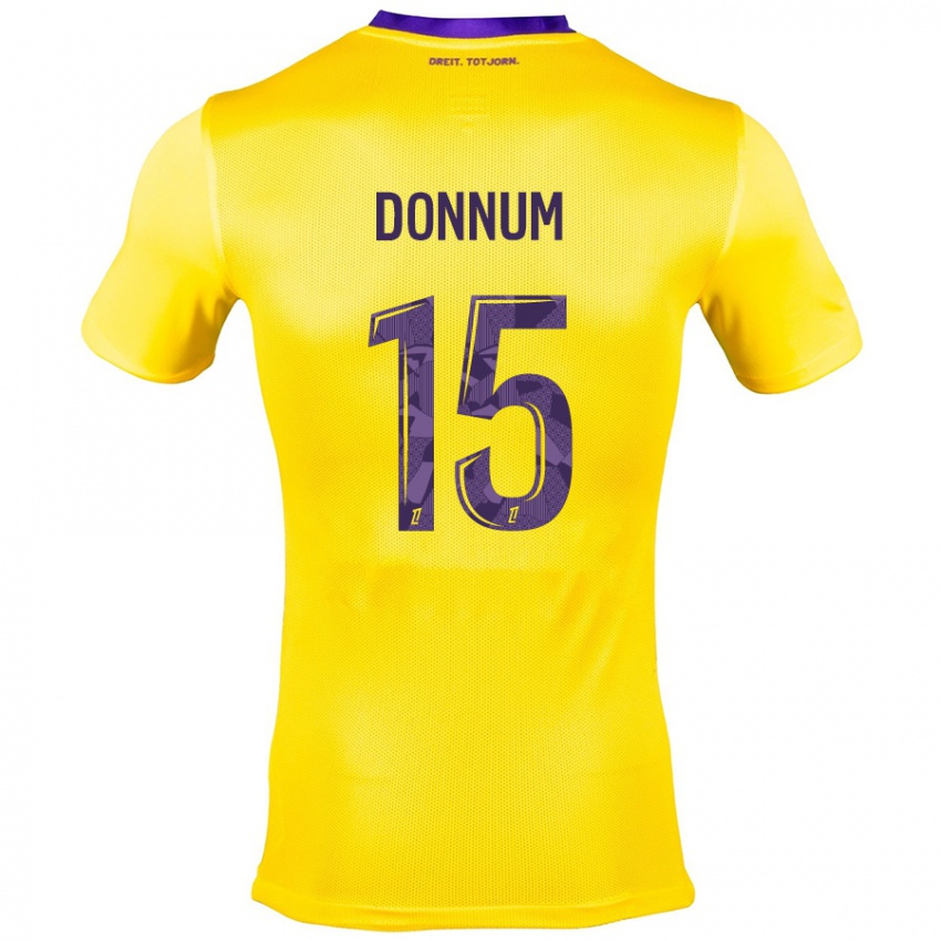 Herren Aron Dønnum #15 Gelb Lila Auswärtstrikot Trikot 2024/25 T-Shirt