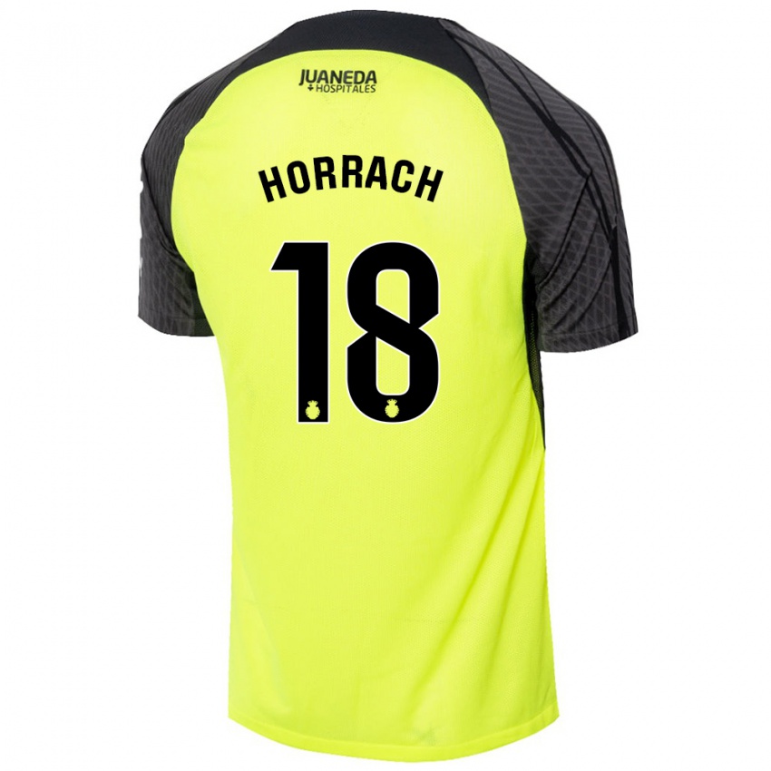 Herren Barto Horrach #18 Fluoreszierend Grün Schwarz Auswärtstrikot Trikot 2024/25 T-Shirt