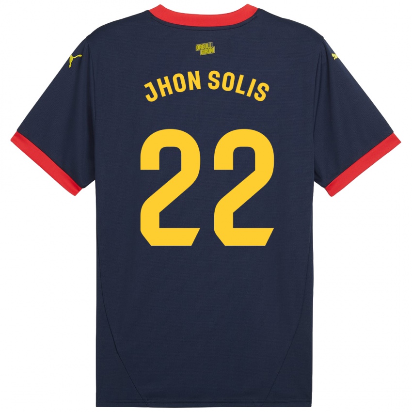 Herren Jhon Solís #22 Marinerot Auswärtstrikot Trikot 2024/25 T-Shirt