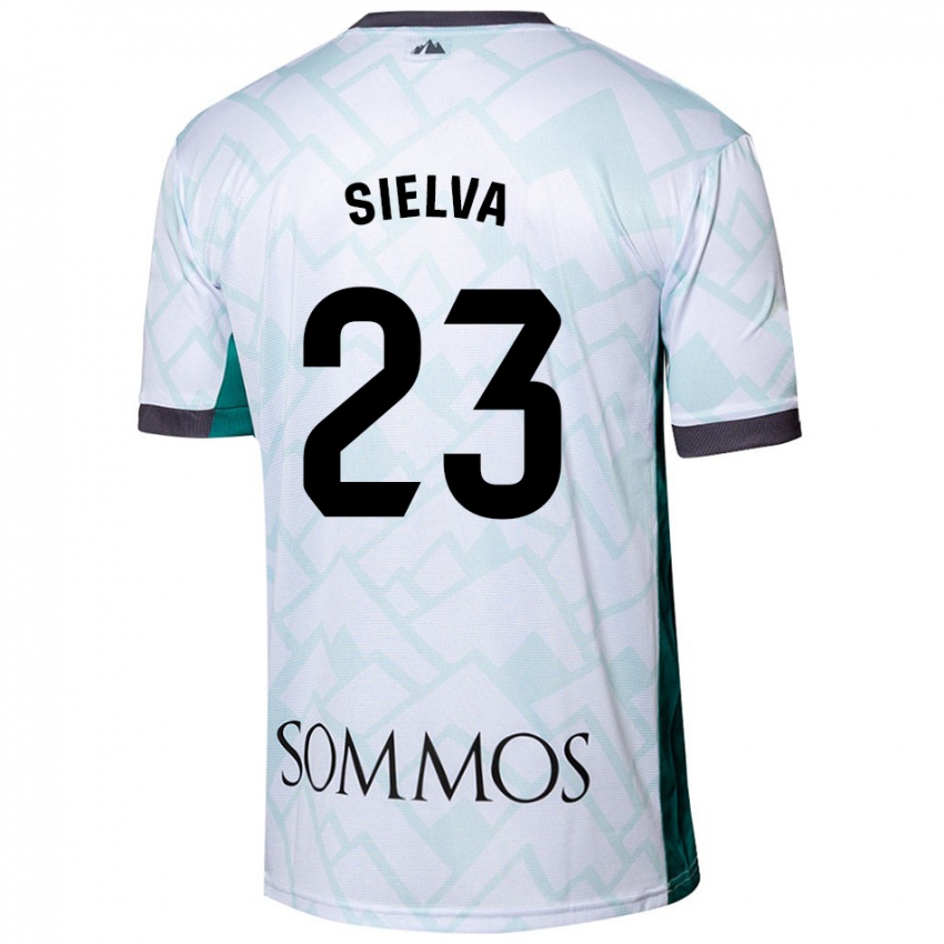 Herren Óscar Sielva #23 Weiß Grün Auswärtstrikot Trikot 2024/25 T-Shirt