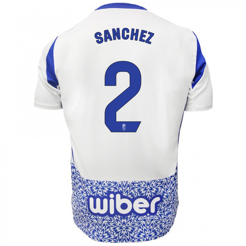 Herren Rubén Sánchez #2 Weiß Blau Auswärtstrikot Trikot 2024/25 T-Shirt