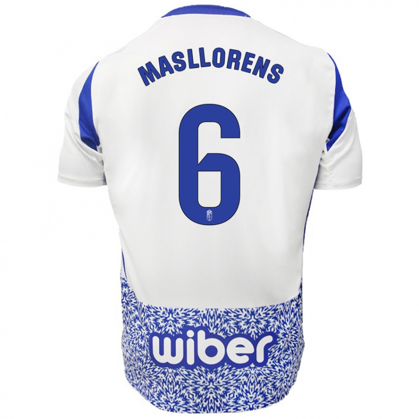 Herren José Masllorens #6 Weiß Blau Auswärtstrikot Trikot 2024/25 T-Shirt