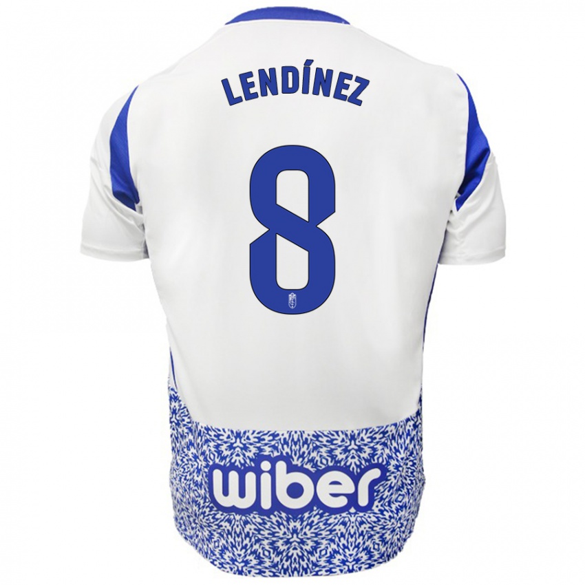 Herren Juanma Lendínez #8 Weiß Blau Auswärtstrikot Trikot 2024/25 T-Shirt