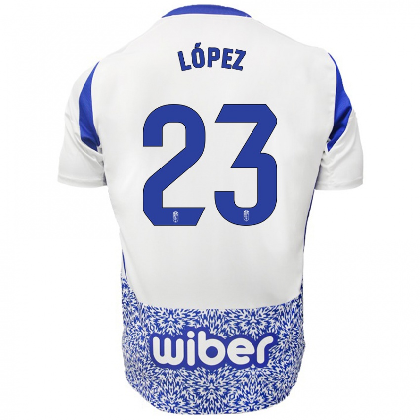 Herren Diego López #23 Weiß Blau Auswärtstrikot Trikot 2024/25 T-Shirt