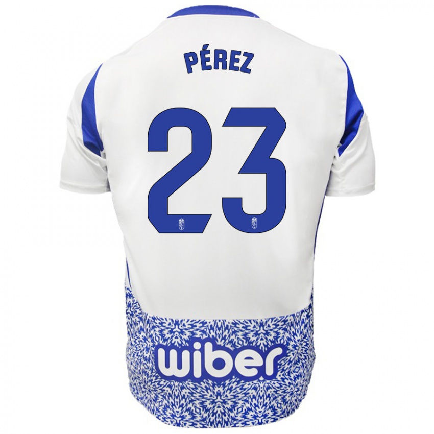 Herren Lucas Pérez #23 Weiß Blau Auswärtstrikot Trikot 2024/25 T-Shirt