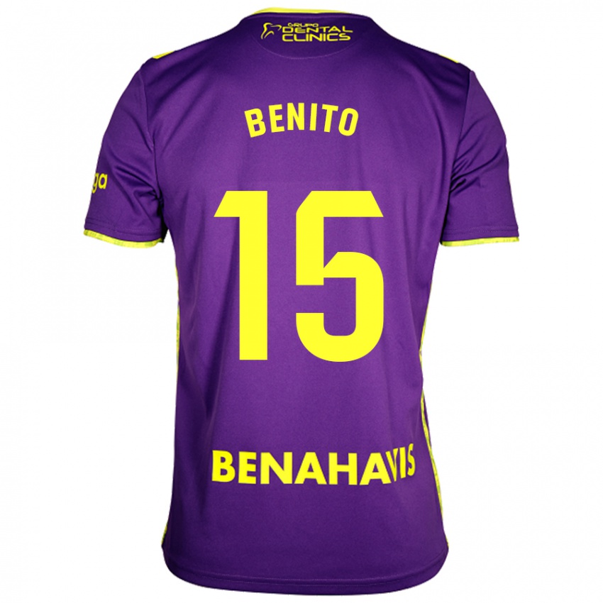 Herren Iván Benito #15 Lila Gelb Auswärtstrikot Trikot 2024/25 T-Shirt