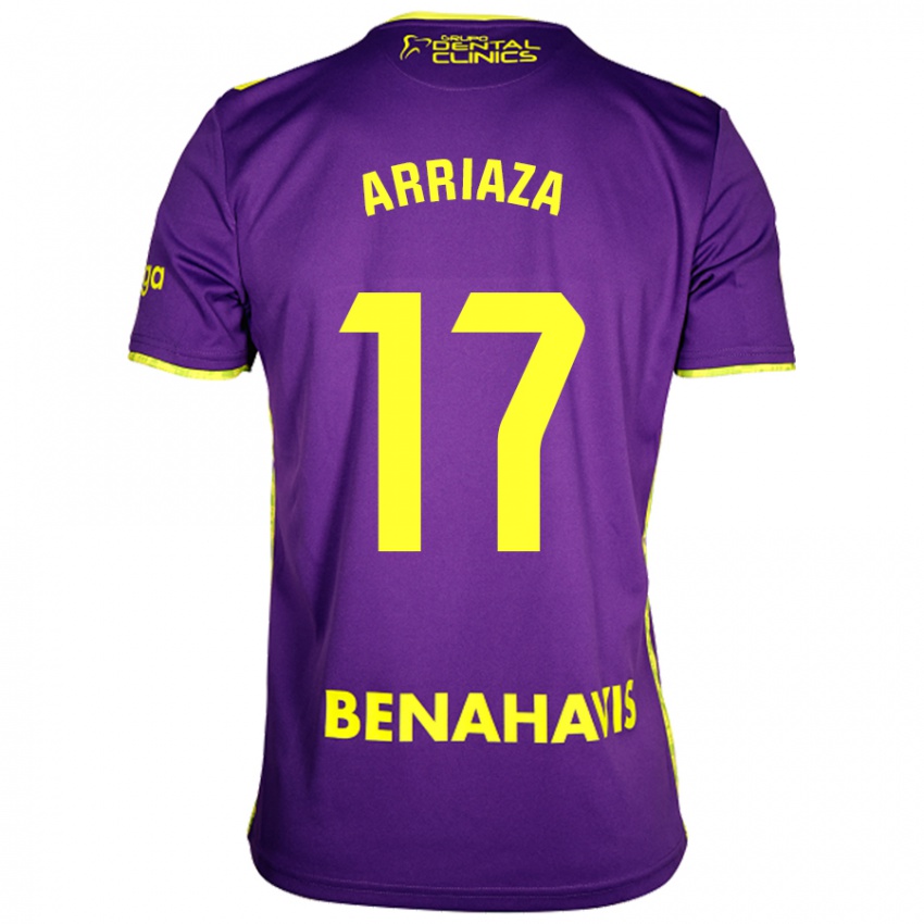 Herren Pablo Arriaza #17 Lila Gelb Auswärtstrikot Trikot 2024/25 T-Shirt