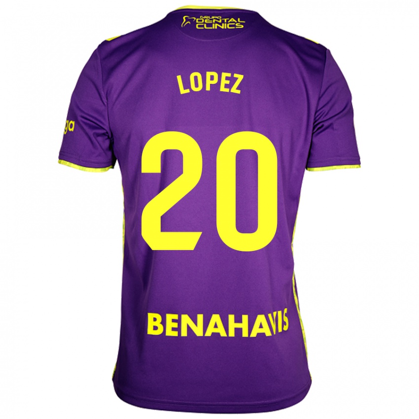 Herren Adri López #20 Lila Gelb Auswärtstrikot Trikot 2024/25 T-Shirt