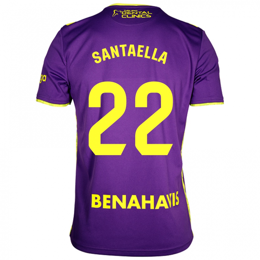 Herren Miguel Ángel Santaella #22 Lila Gelb Auswärtstrikot Trikot 2024/25 T-Shirt