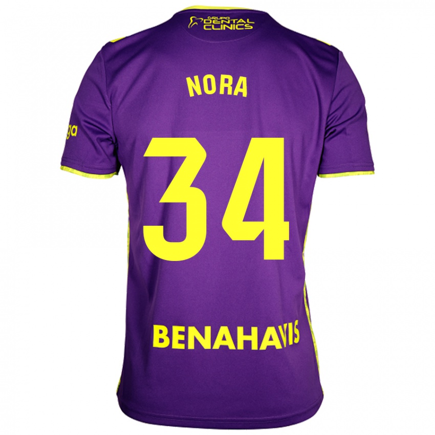 Herren Nora #34 Lila Gelb Auswärtstrikot Trikot 2024/25 T-Shirt