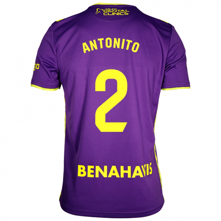 Herren Antoñito #2 Lila Gelb Auswärtstrikot Trikot 2024/25 T-Shirt