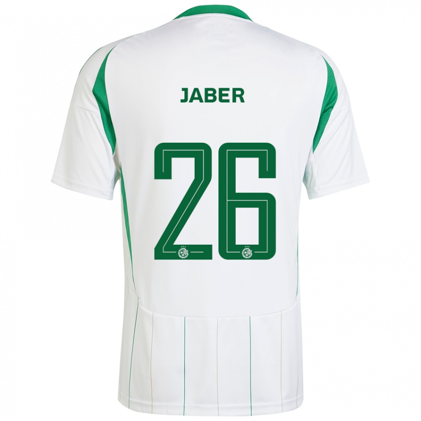 Herren Mahmoud Jaber #26 Weiß Grün Auswärtstrikot Trikot 2024/25 T-Shirt