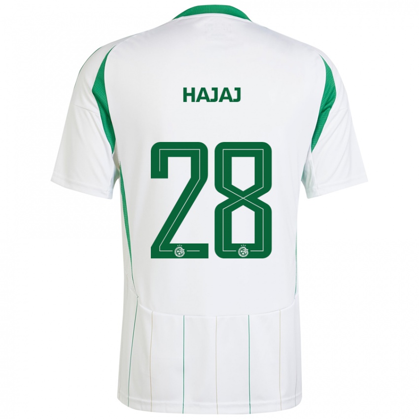 Herren Ilay Hajaj #28 Weiß Grün Auswärtstrikot Trikot 2024/25 T-Shirt