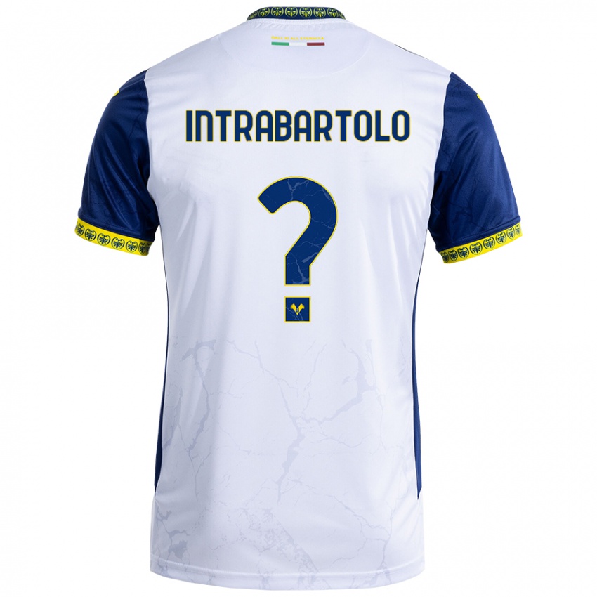 Herren Denis Intrabartolo #0 Weiß Blau Auswärtstrikot Trikot 2024/25 T-Shirt