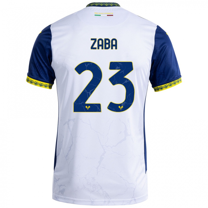 Herren Nelson Zaba #23 Weiß Blau Auswärtstrikot Trikot 2024/25 T-Shirt