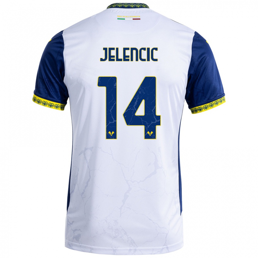 Herren Ana Jelencic #14 Weiß Blau Auswärtstrikot Trikot 2024/25 T-Shirt