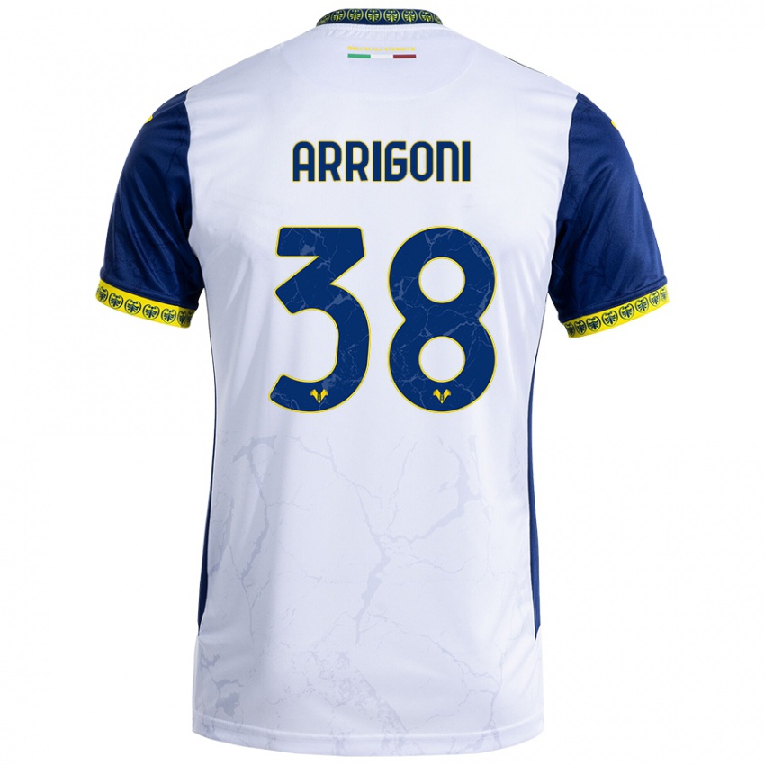 Herren Arrigoni #38 Weiß Blau Auswärtstrikot Trikot 2024/25 T-Shirt