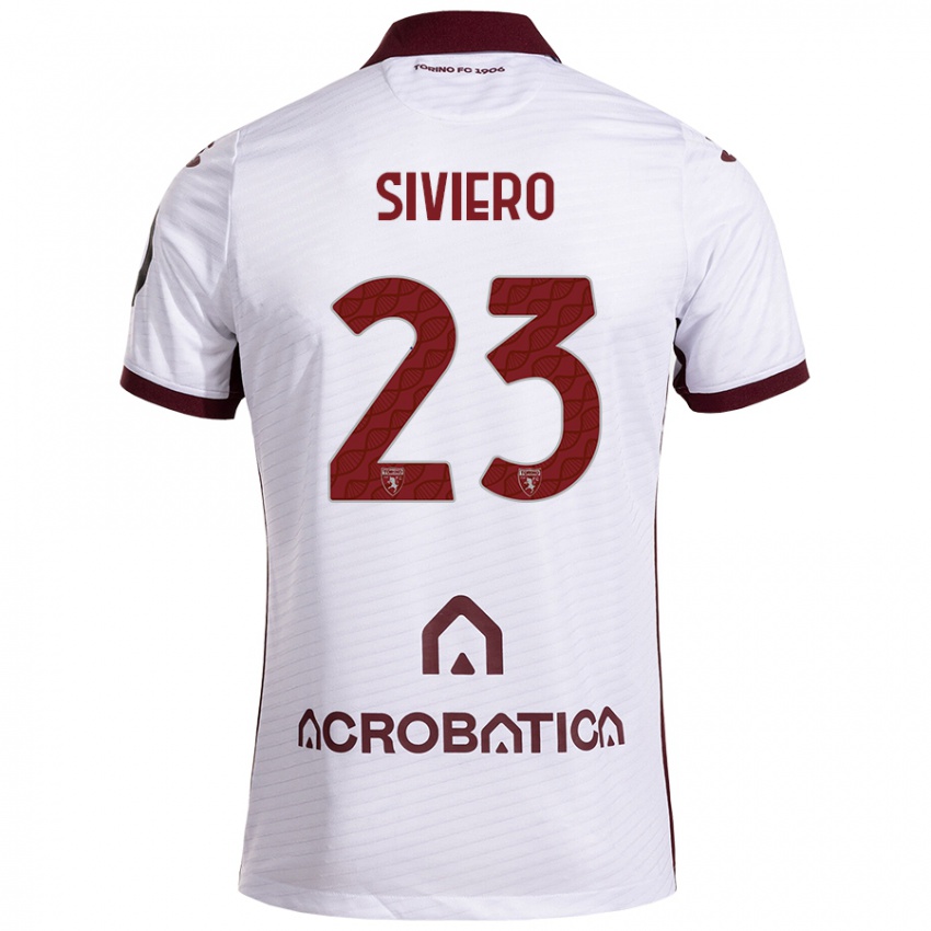 Herren Lapo Siviero #23 Weiß Kastanienbraun Auswärtstrikot Trikot 2024/25 T-Shirt