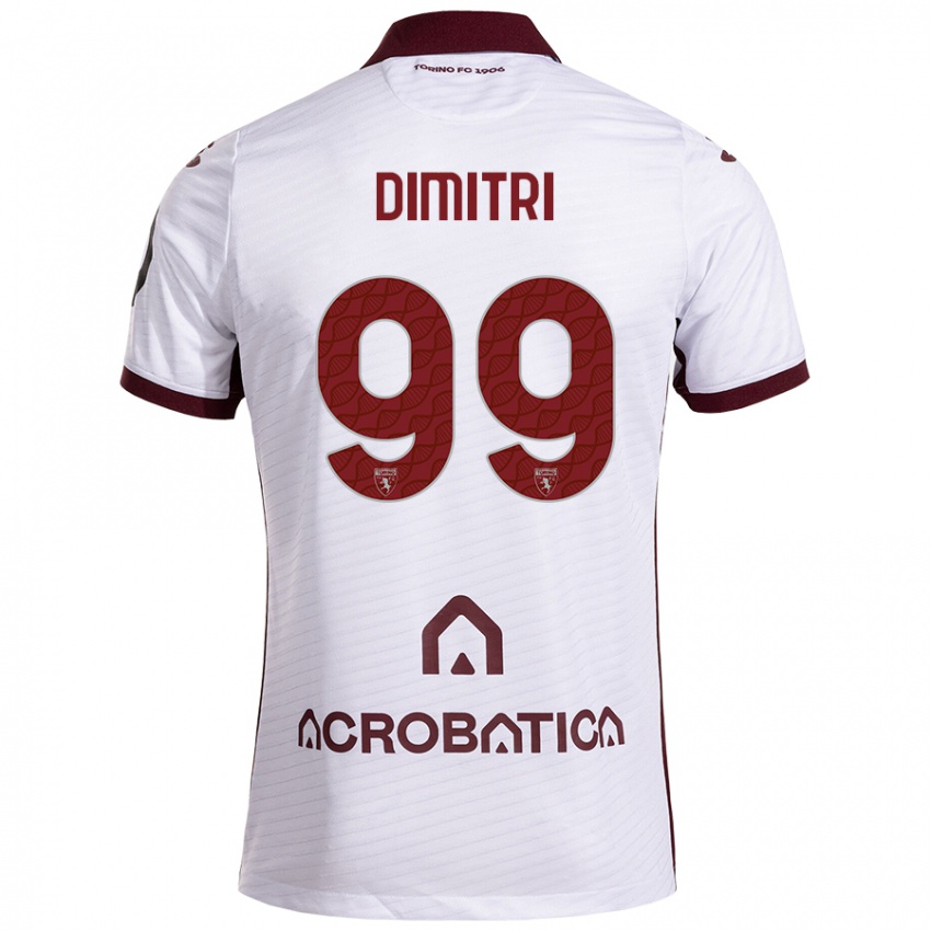 Herren Matteo Dimitri #99 Weiß Kastanienbraun Auswärtstrikot Trikot 2024/25 T-Shirt