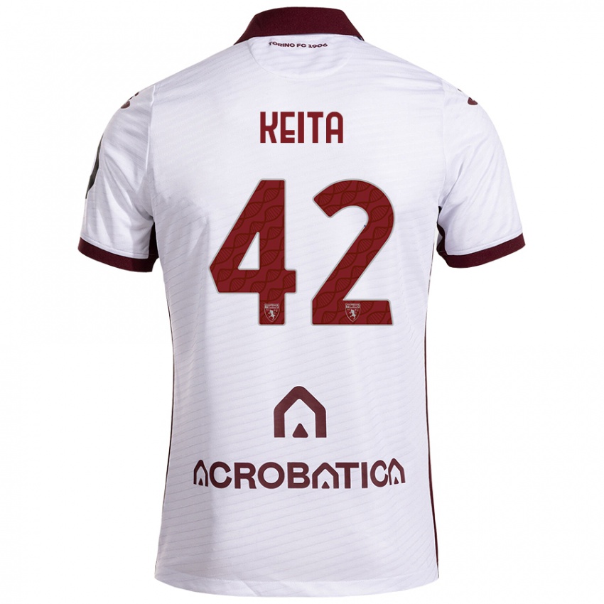 Herren Karamoko Keita #42 Weiß Kastanienbraun Auswärtstrikot Trikot 2024/25 T-Shirt