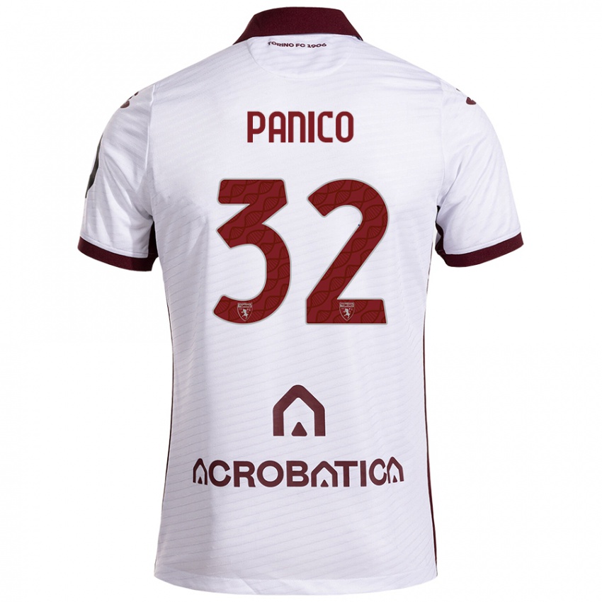 Herren Patrizia Panico #32 Weiß Kastanienbraun Auswärtstrikot Trikot 2024/25 T-Shirt