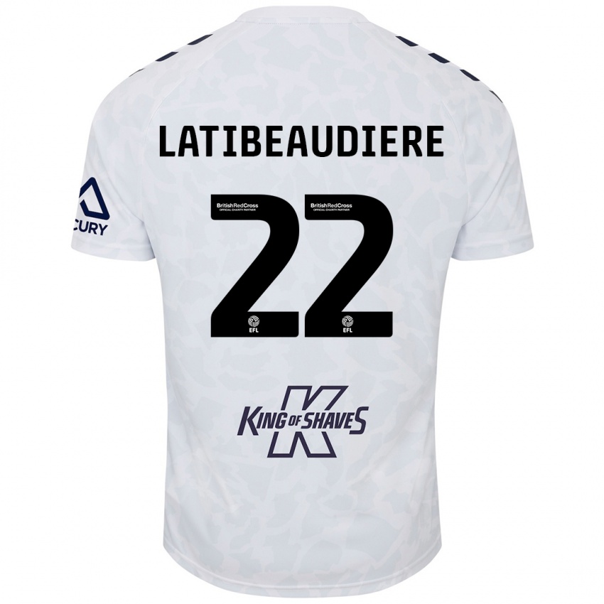 Herren Joel Latibeaudiere #22 Weiß Auswärtstrikot Trikot 2024/25 T-Shirt