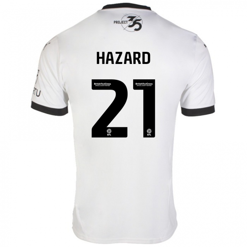 Herren Conor Hazard #21 Weiß Schwarz Auswärtstrikot Trikot 2024/25 T-Shirt