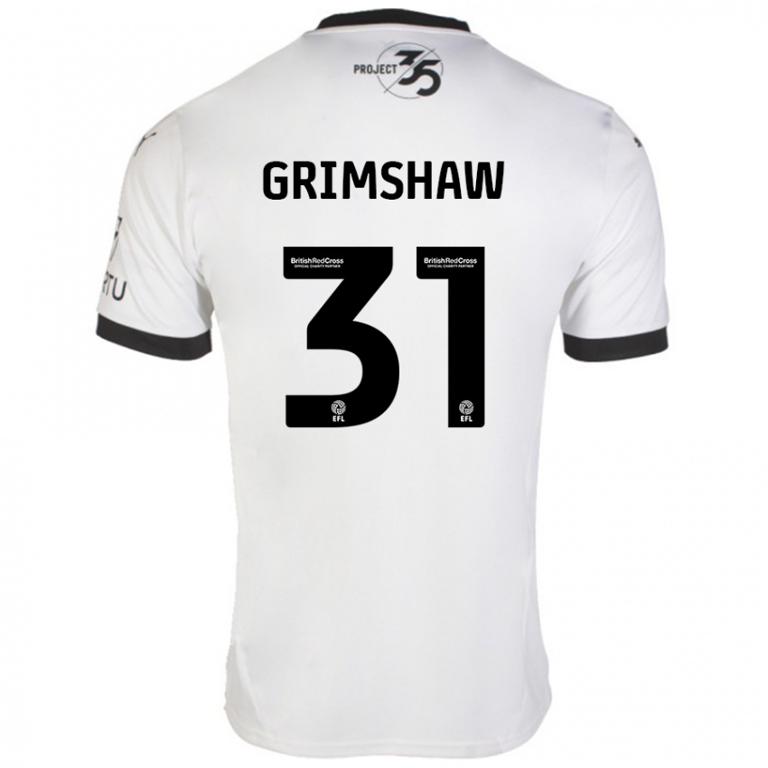 Herren Daniel Grimshaw #31 Weiß Schwarz Auswärtstrikot Trikot 2024/25 T-Shirt