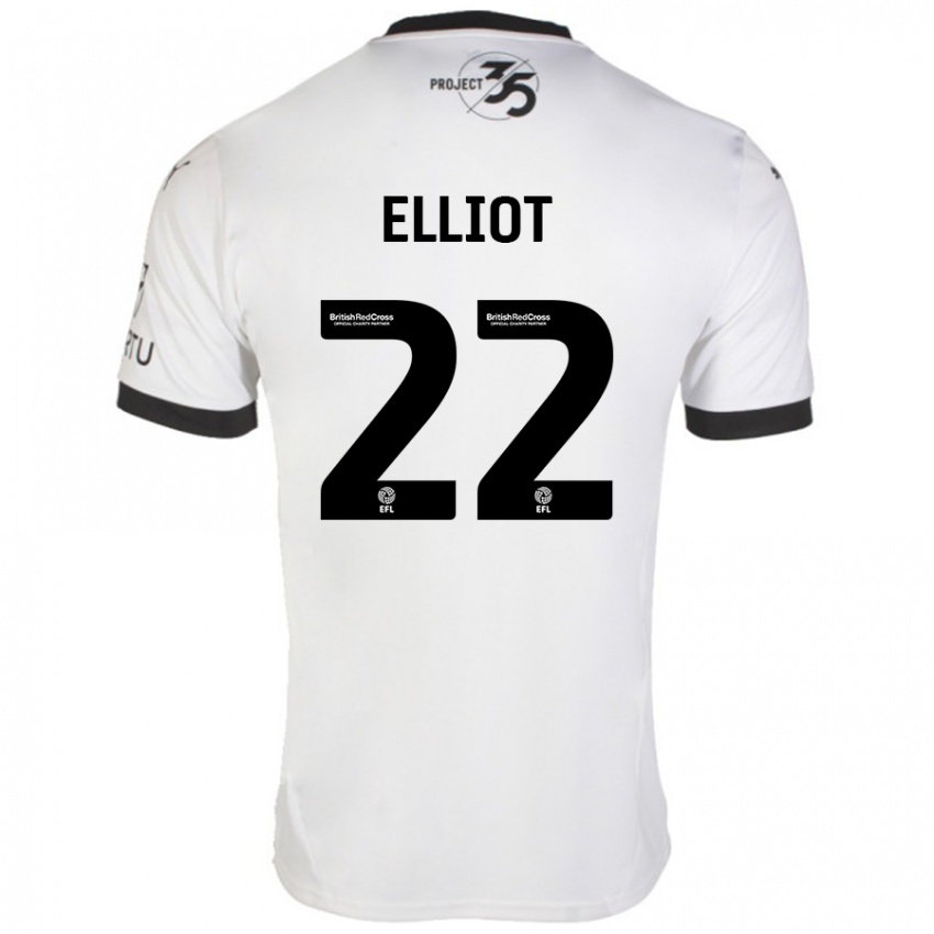 Herren Emily Elliot #22 Weiß Schwarz Auswärtstrikot Trikot 2024/25 T-Shirt