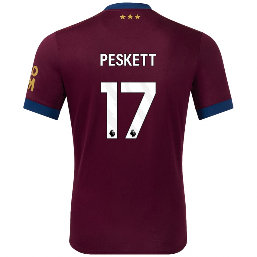 Herren Sophie Peskett #17 Braun Auswärtstrikot Trikot 2024/25 T-Shirt