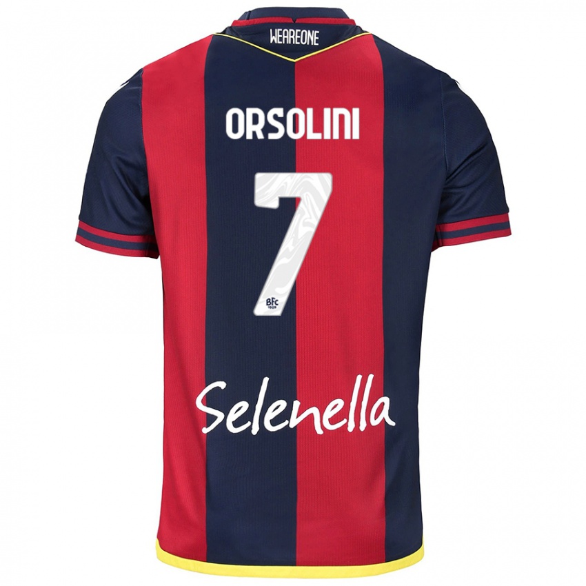 Damen Riccardo Orsolini #7 Rot Königsblau Heimtrikot Trikot 2024/25 T-Shirt