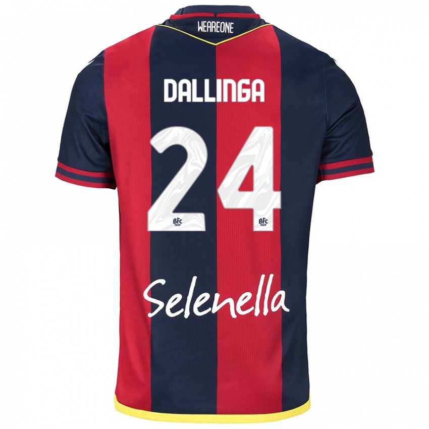 Damen Thijs Dallinga #24 Rot Königsblau Heimtrikot Trikot 2024/25 T-Shirt