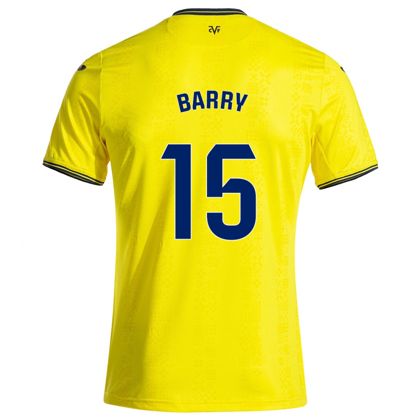 Damen Thierno Barry #15 Gelb Schwarz Heimtrikot Trikot 2024/25 T-Shirt